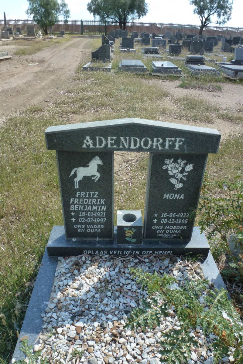 ADENDORFF Fritz Fredirik Benjamin 1921-1997 &amp; Mona 1933-1996
