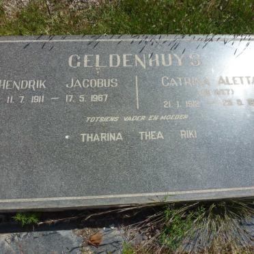 GELDENHUYS Hendrik Jacobus 1911-1967 & Catrina Aletta DE WET 1912-1963