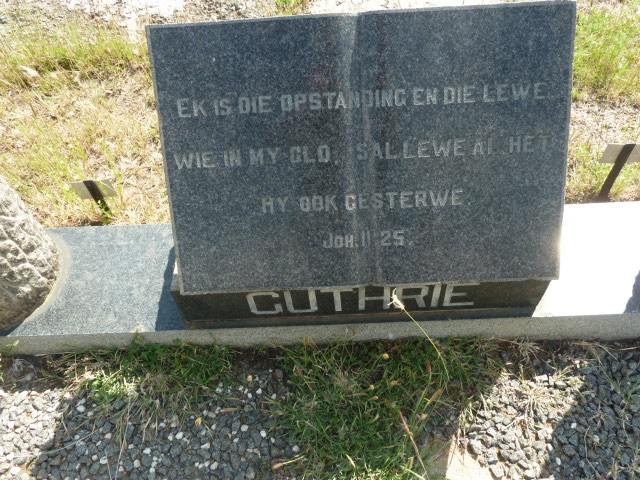 GUTHRIE William 1904-1966 &amp; Hendrika Francina HORN 1904-1976