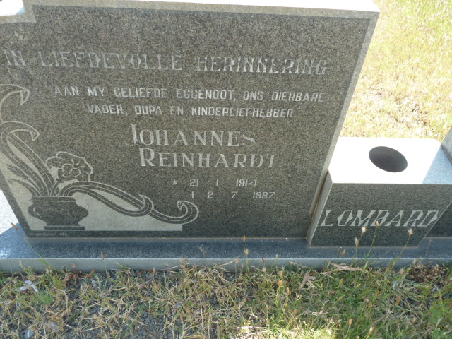 LOMBARD Johannes Reinhardt 1914-1987 &amp; Gertruida Anna Magdalena Freda 1915-1989