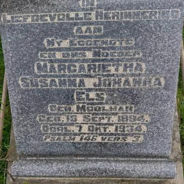 ELS Margarietha Susanna Johanna nee MOOLMAN 1894-1934
