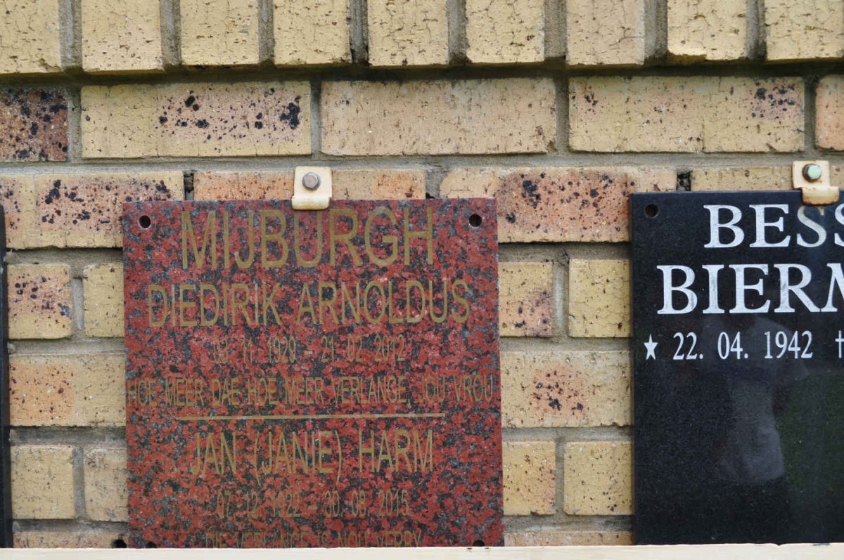 MIJBURGH Diedirik Arnoldus 1929-2012 &amp; Jan Harm 1922-2015