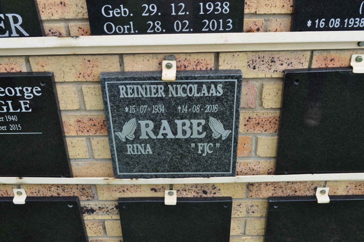 RABE Reinier Nicolaas 1934-2016 &amp; Rina