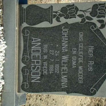 ANDERSON Johanna Wilhelmina 1892-1984