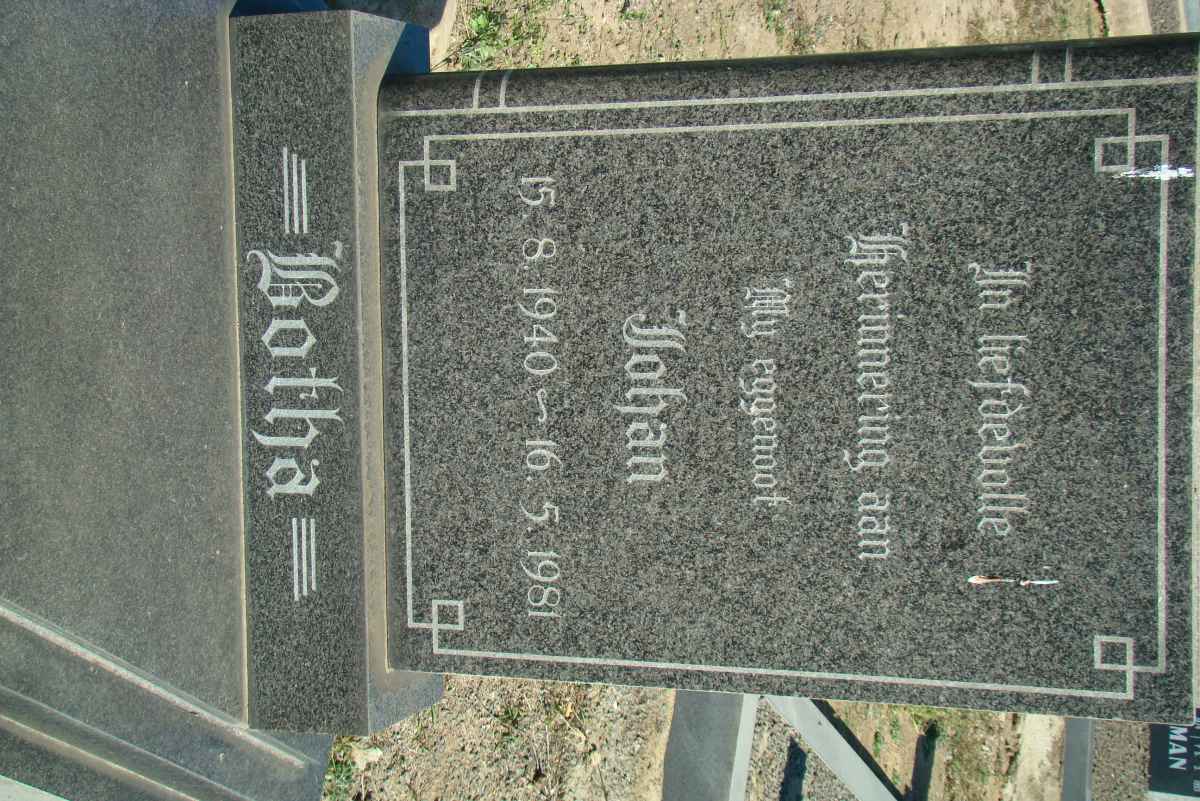 BOTHA Johan 1940-1981