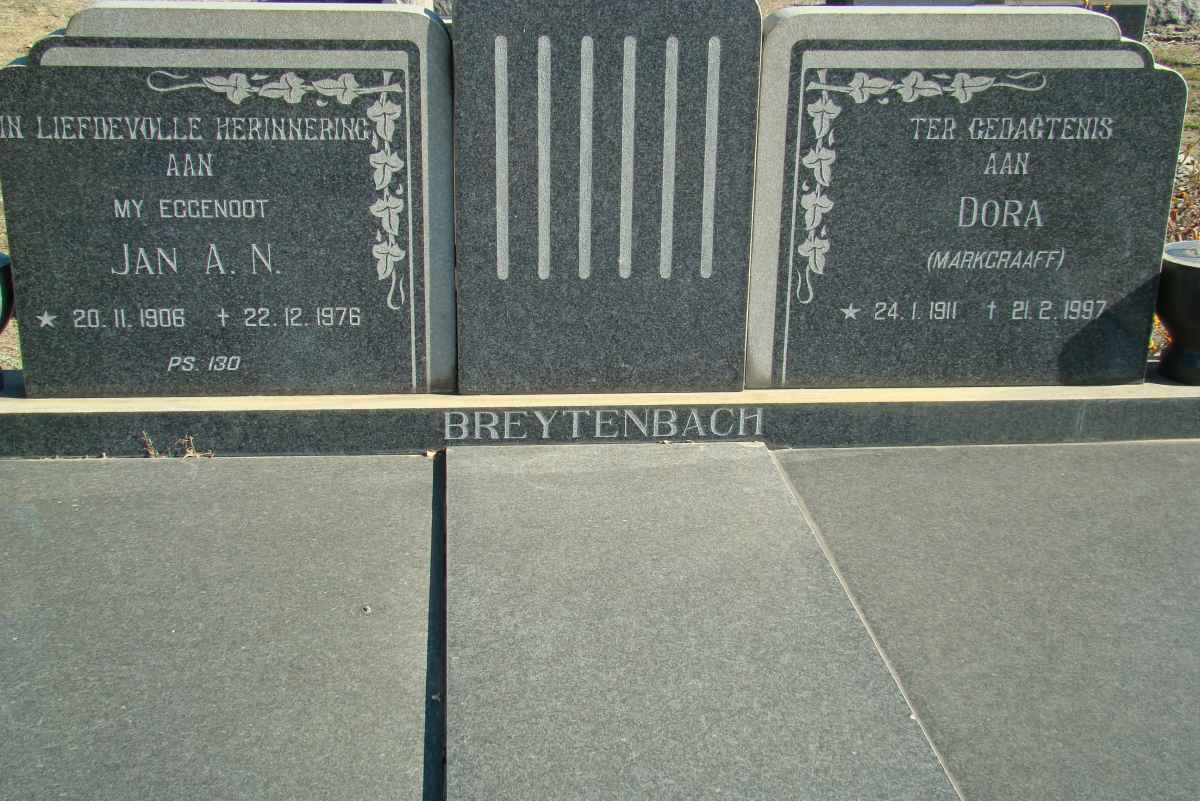 BREYTENBACH Jan A.N. 1906-1976 &amp; Dora MARKGRAAFF 1911-1997