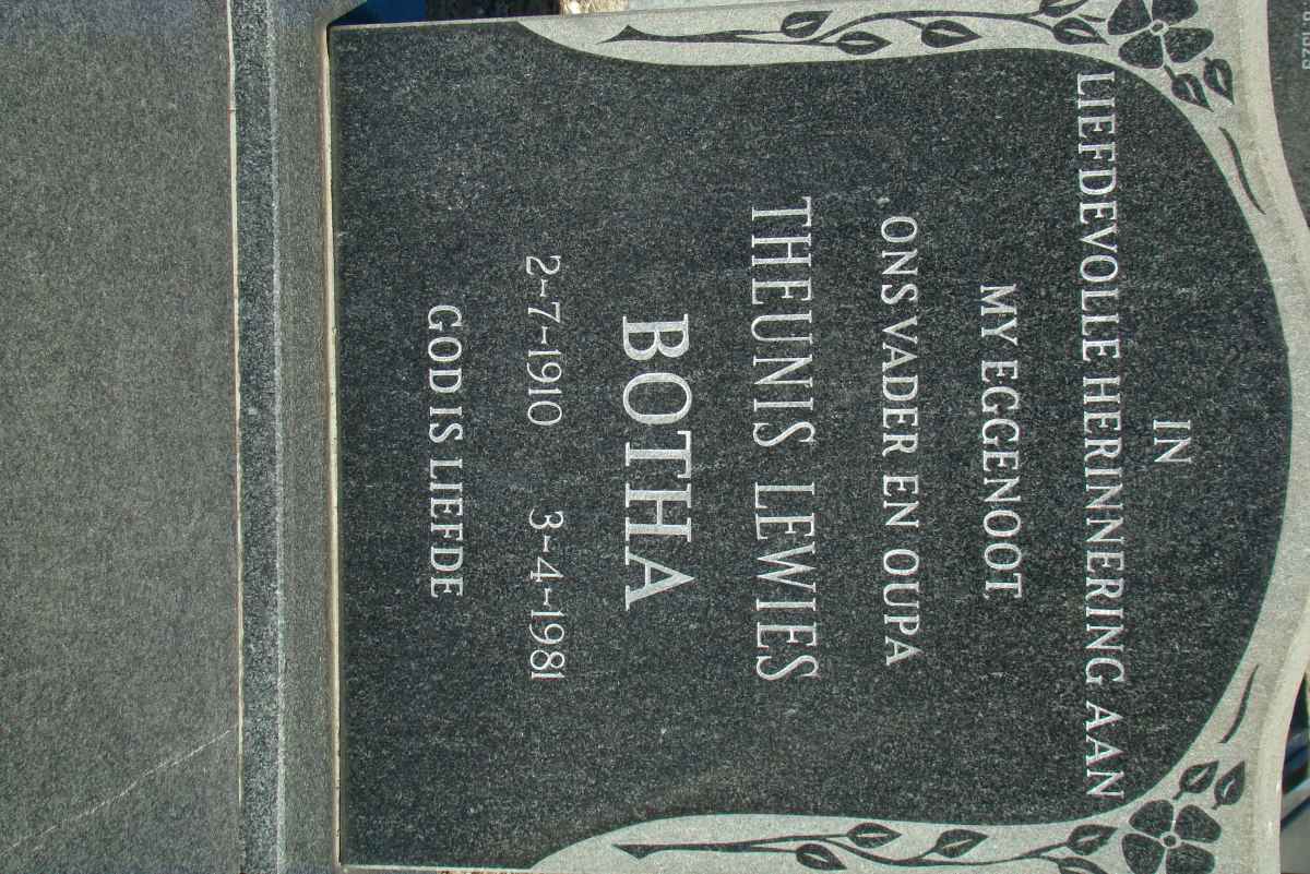 BOTHA Theunis Lewies 1910-1981