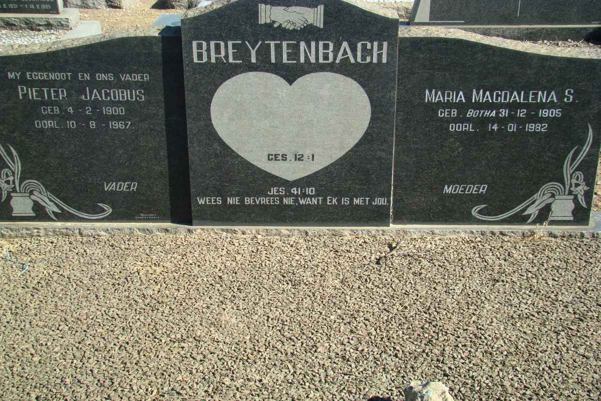 BREYTENBACH Pieter Jacobus 1900-1967 &amp; Maria Magdalena S. BOTHA 1905-1982