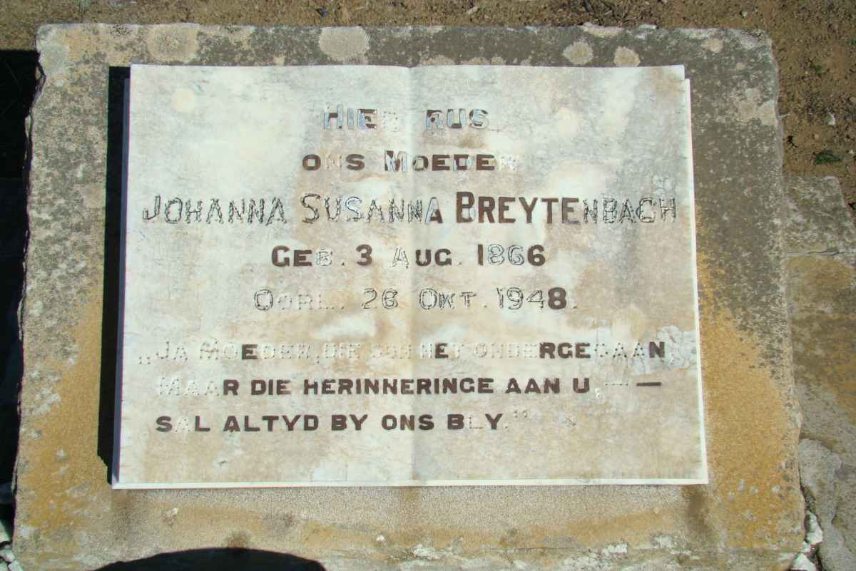 BREYTENBACH Johanna Susanna 1866-1948