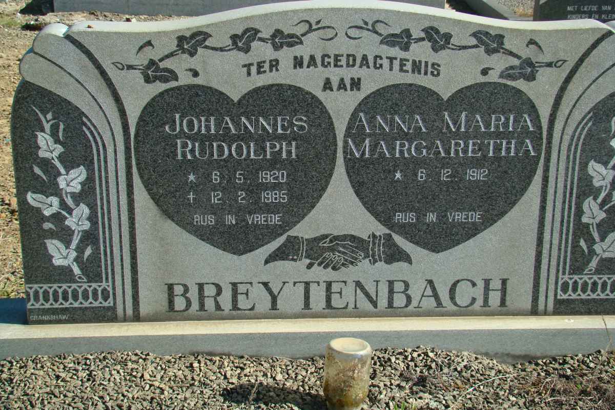 BREYTENBACH Johannes Rudolph 1920-1985 &amp; Anna Maria Margaretha 1912-