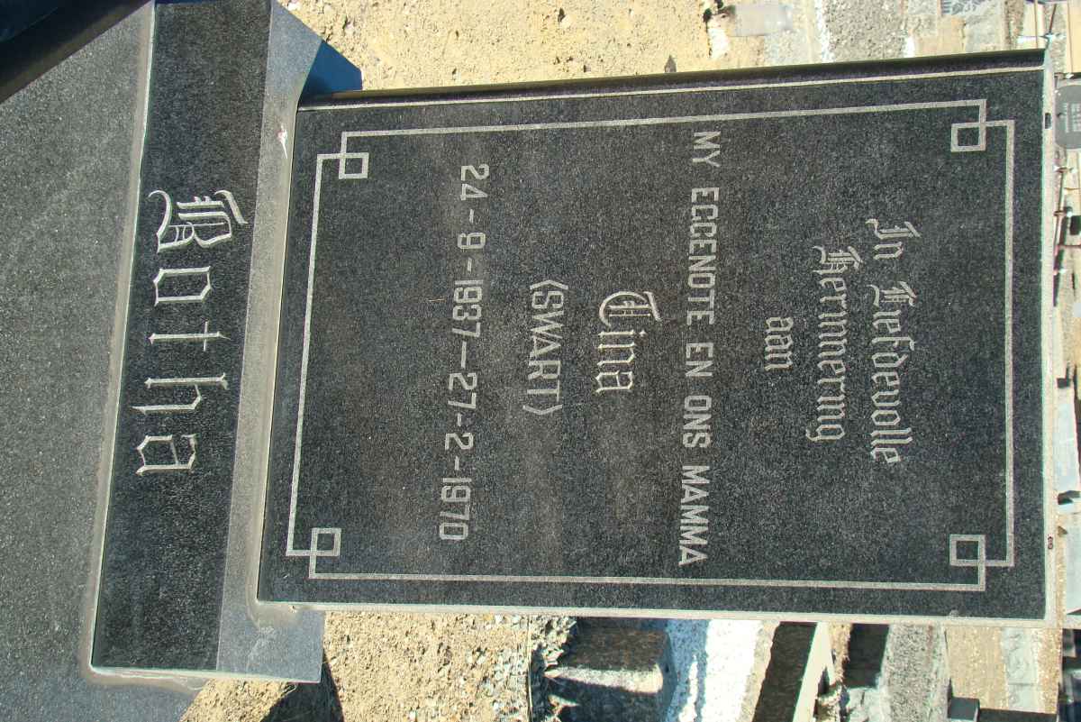 BOTHA Tina nee SWART 1937-1970