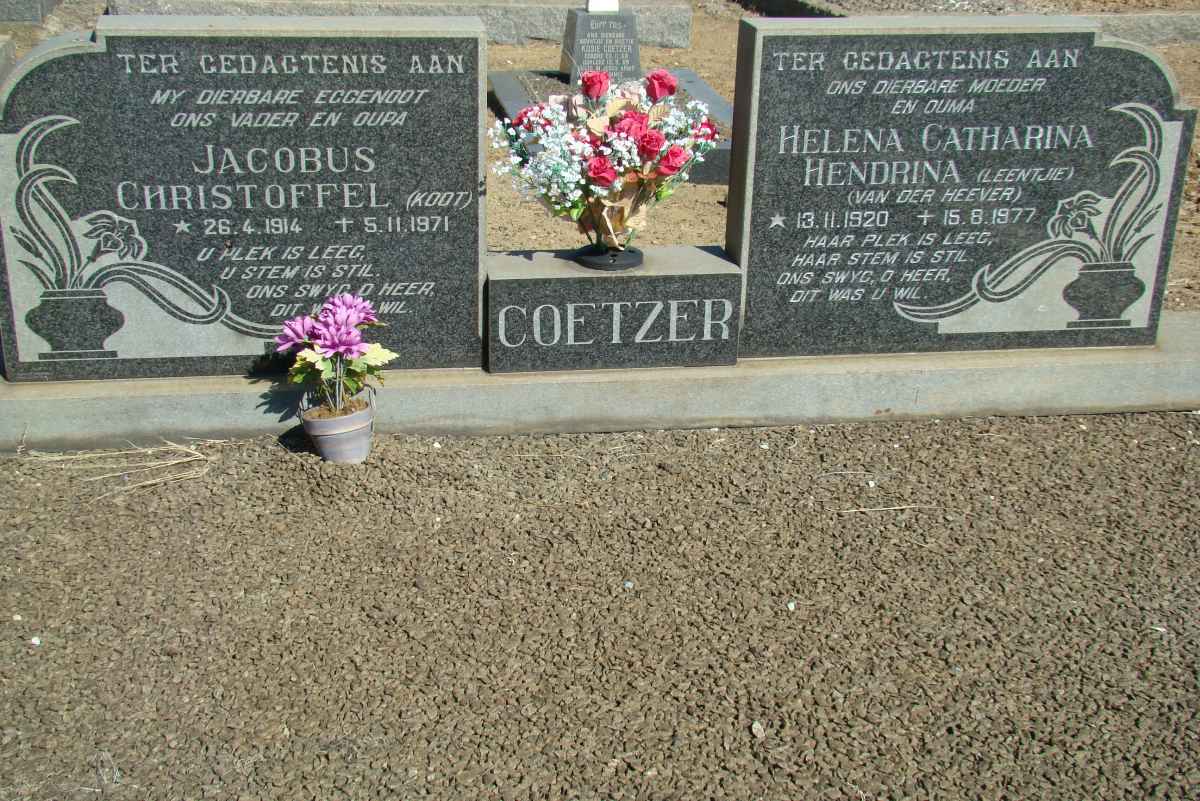 COETZER Jacobus Christoffel 1914-1971 &amp; Helena Catharina Hendrina VAN DER HEEVER 1920-1977