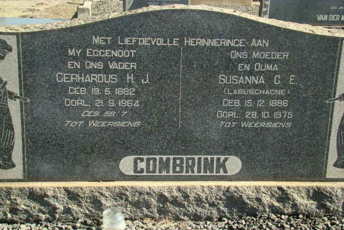 COMBRINK Gerhardus H.J. 1882-1964 &amp; Susanna C.E. LABUSCHAGNE 1886-1975