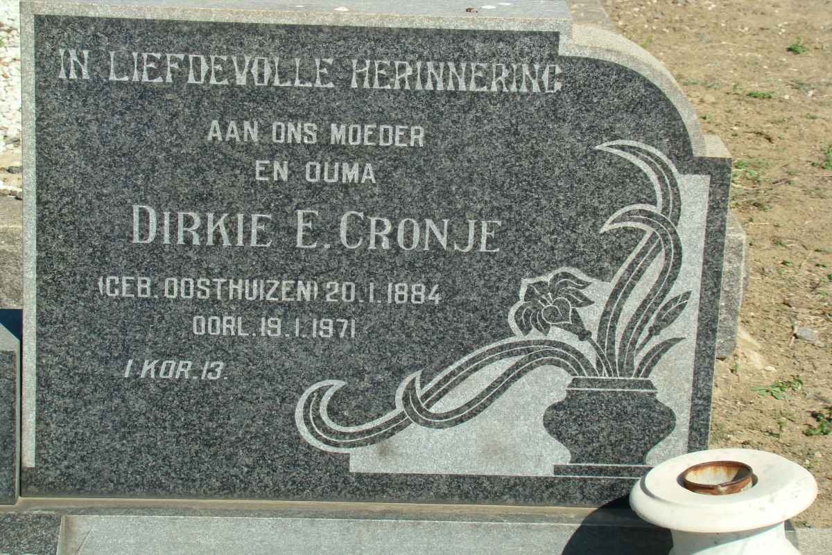 CRONJE Dirkie E. nee OOSTHUIZEN 1884-1971