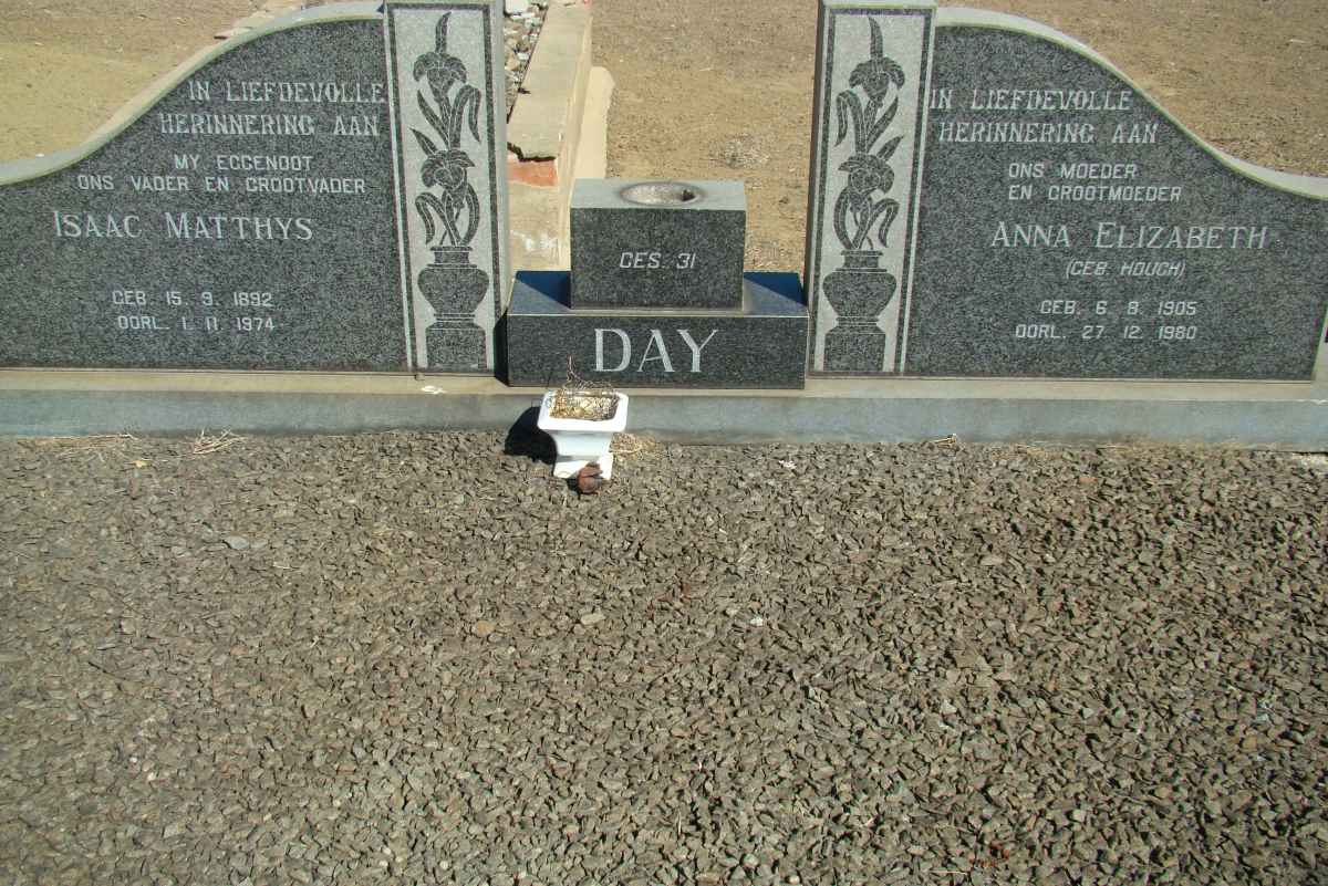 DAY Isaac Matthys 1892-1974 &amp; Anna Elizabeth HOUGH 1905-1980