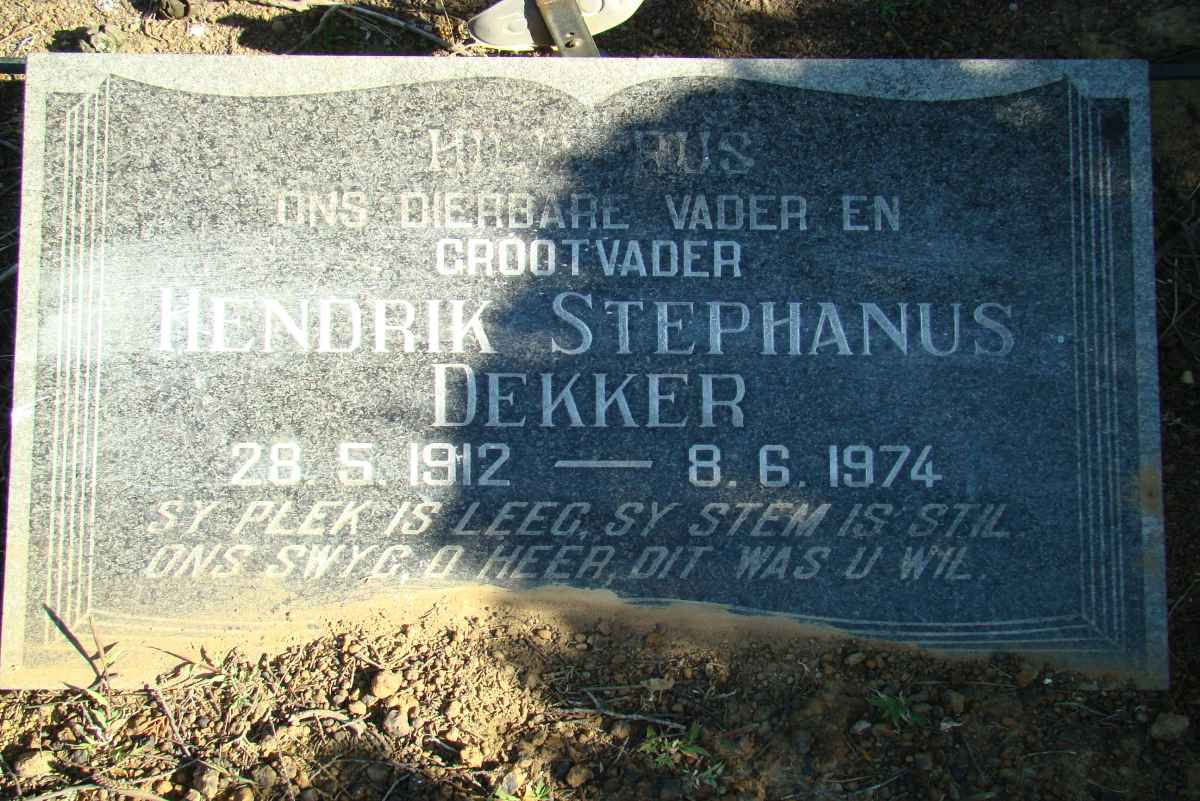 DEKKER Hendrik Stephanus 1912-1974