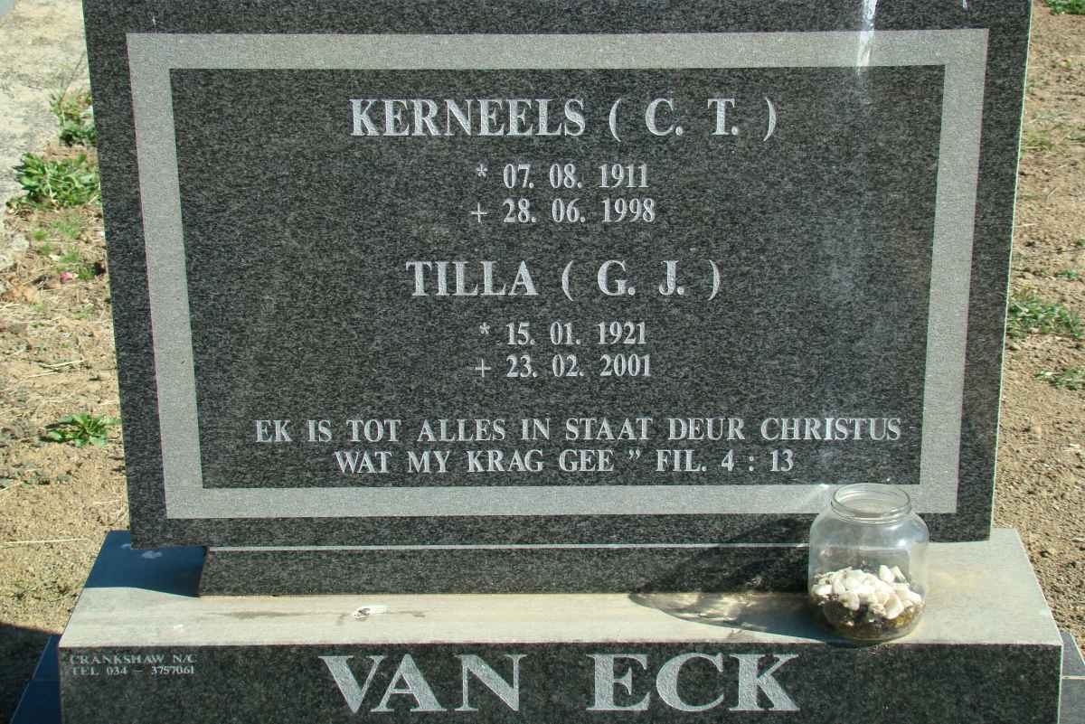 ECK C.T., van 1911-1998 &amp; G.J. 1921-2001