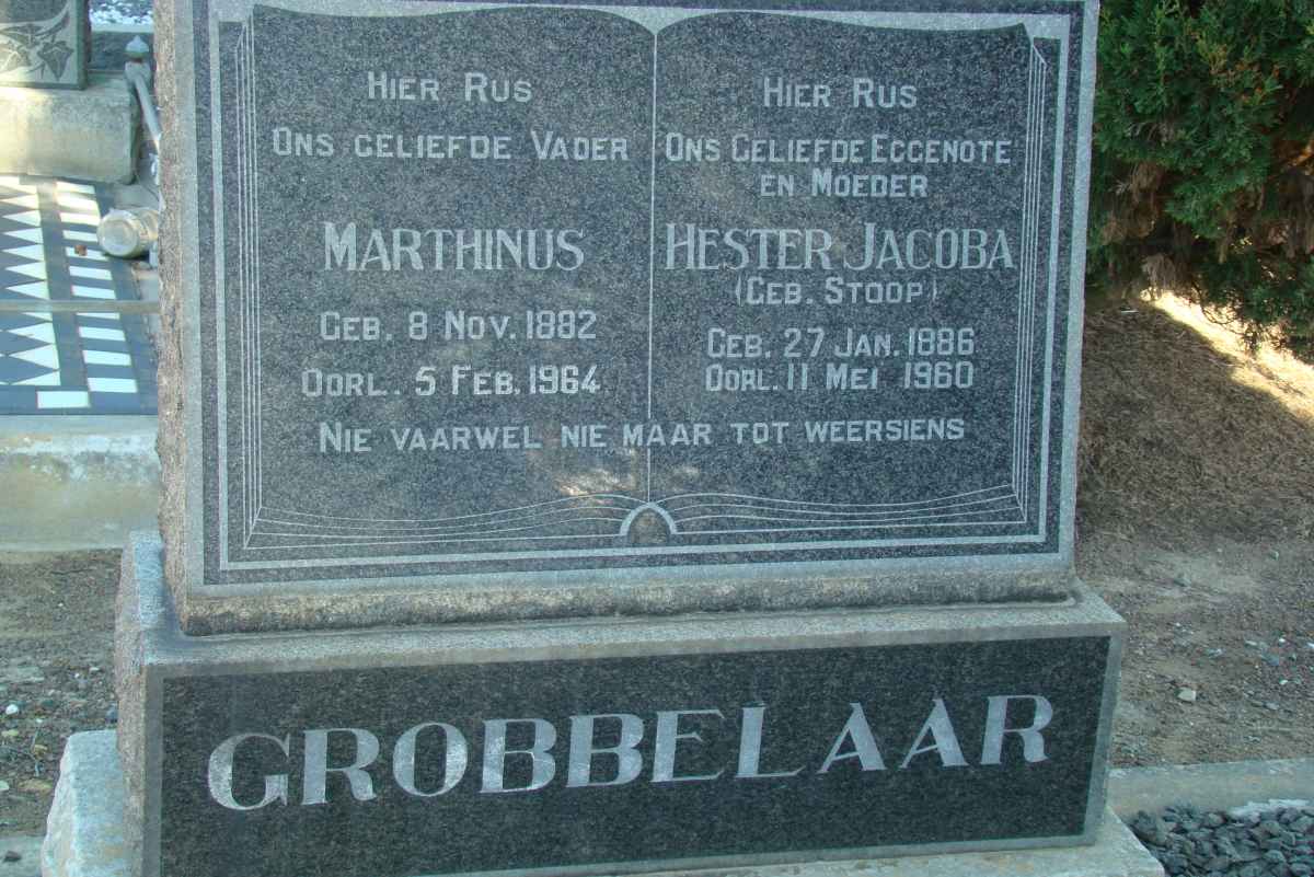 GROBBELAAR Marthinus 1882-1964 &amp; Hester Jacoba STOOP 1886-1960