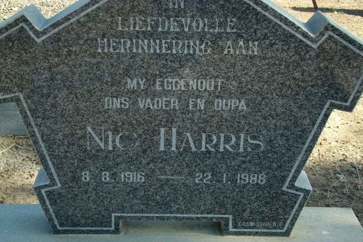 HARRIS Nic 1916-1988
