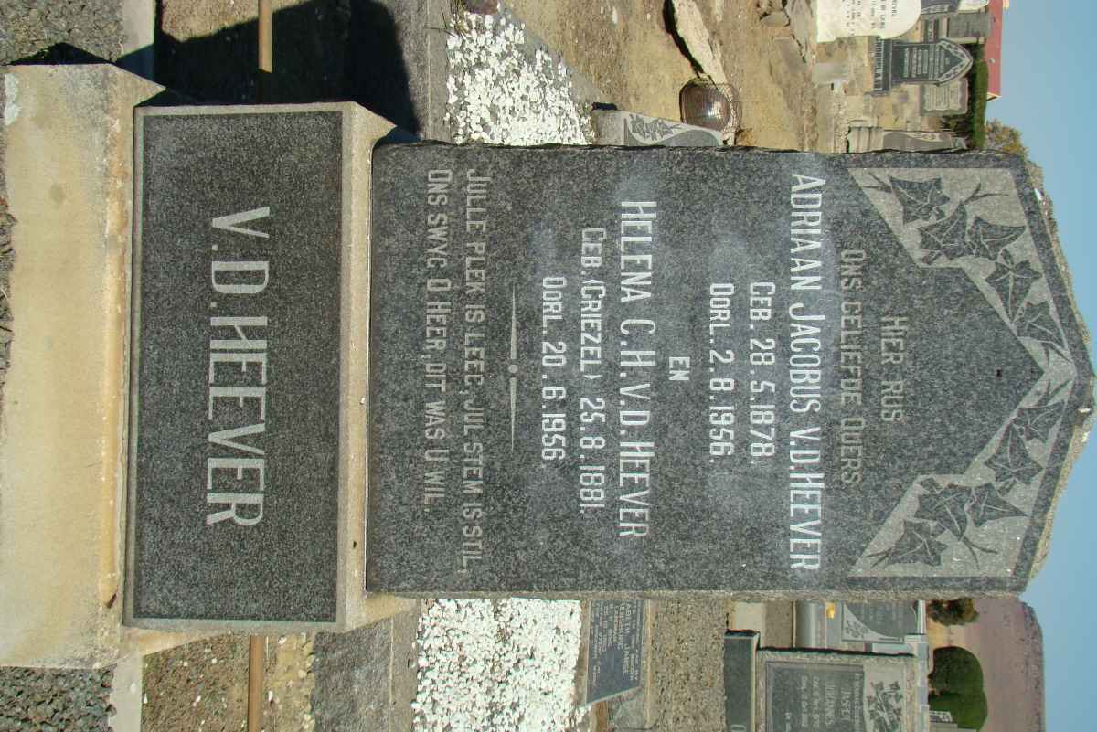 HEEVER Adriaan Jacobus, v.d. 1878-1956 &amp; Helena C.H. 1881-1956