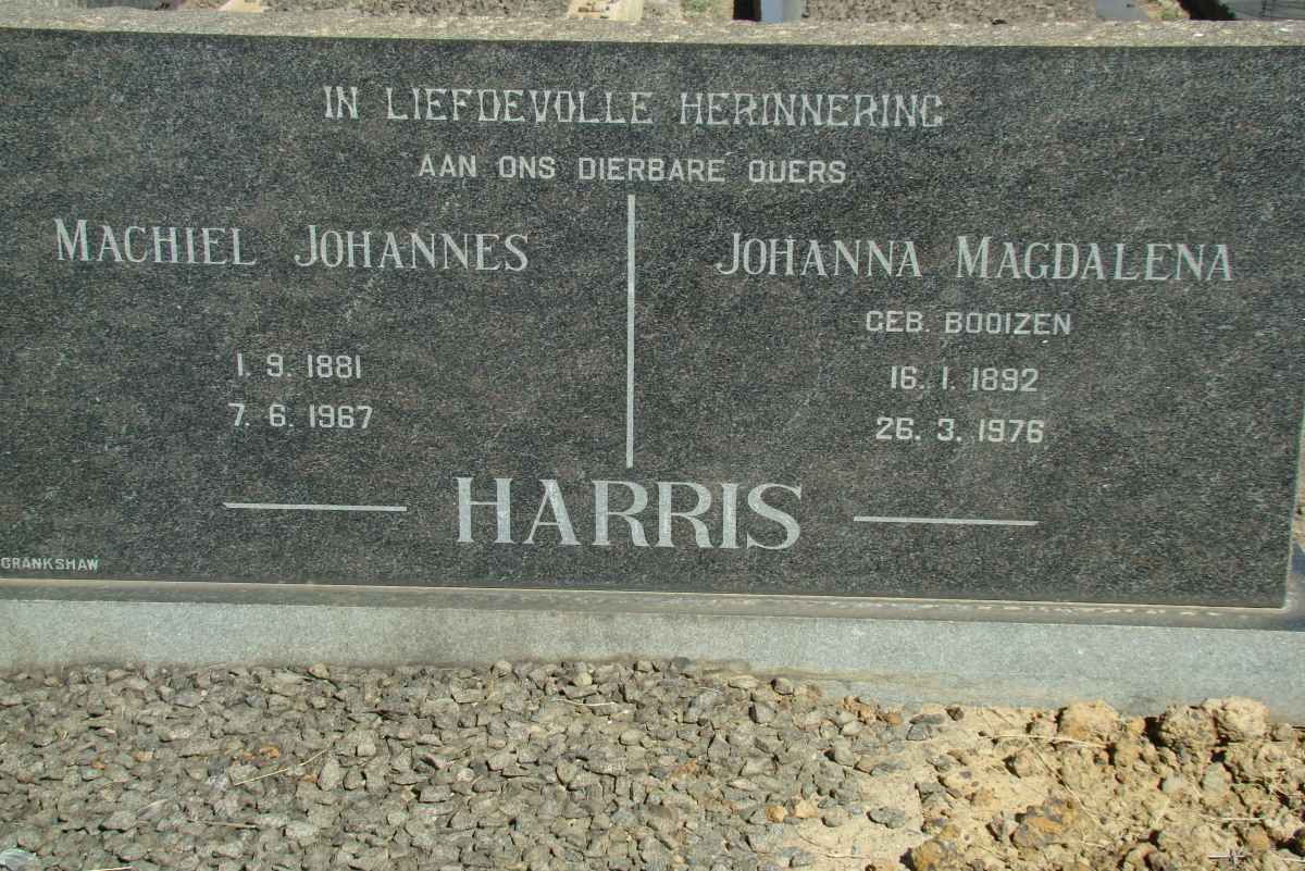HARRIS Machiel Johannes 1881-1967 &amp; Johanna Magdalena BOOIZEN 1892-1976