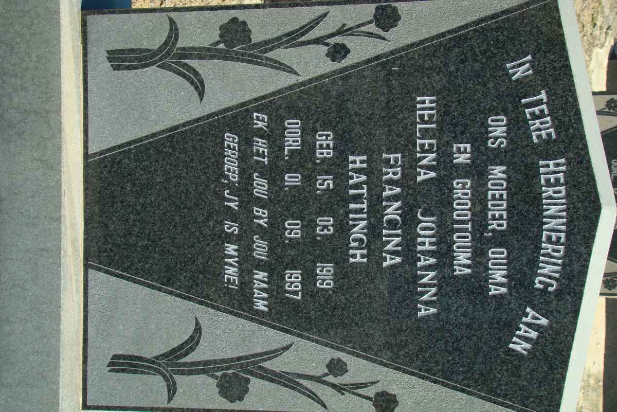 HATTINGH Helena Johanna Francina 1919-1997