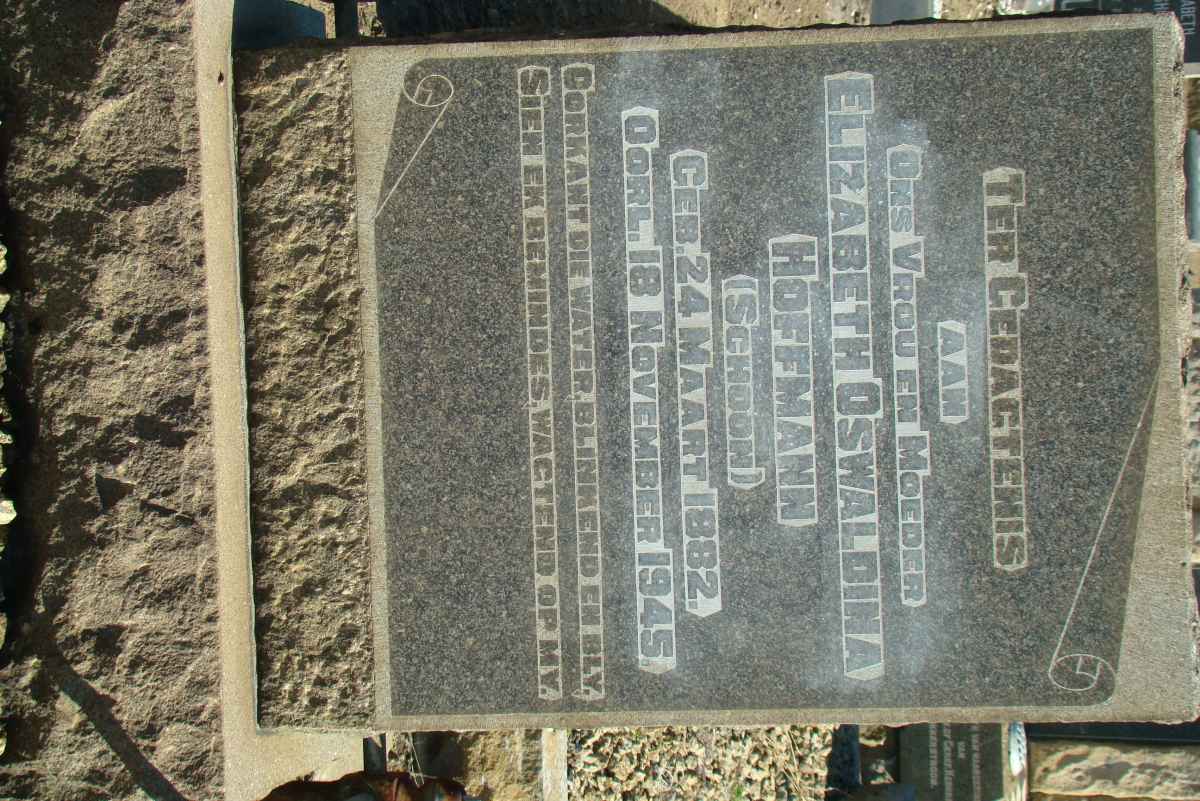 HOFFMANN Elizabeth Oswaldina nee SCHOON 1882-1945