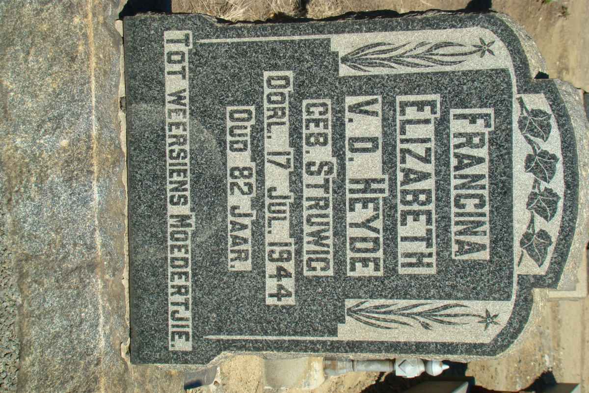 HEYDE Francina Elizabeth, v.d. nee STRUWIG -1944