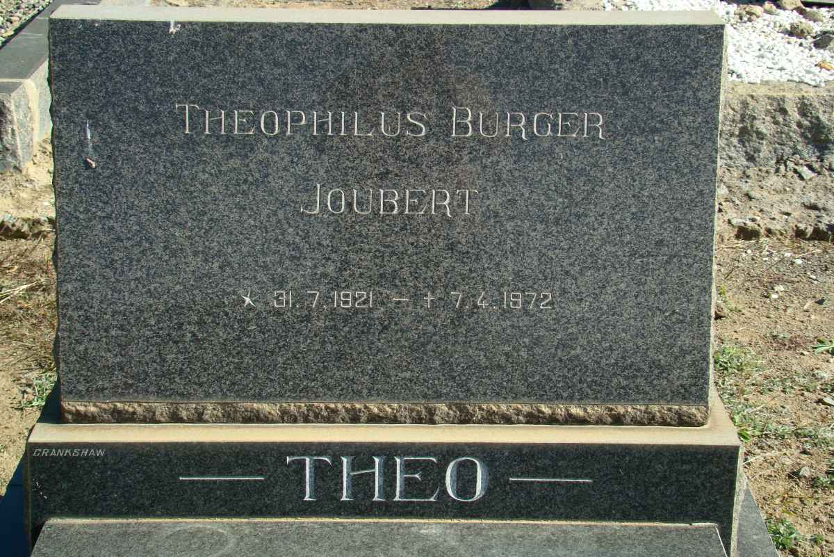 JOUBERT Theophilus Burger 1921-1972