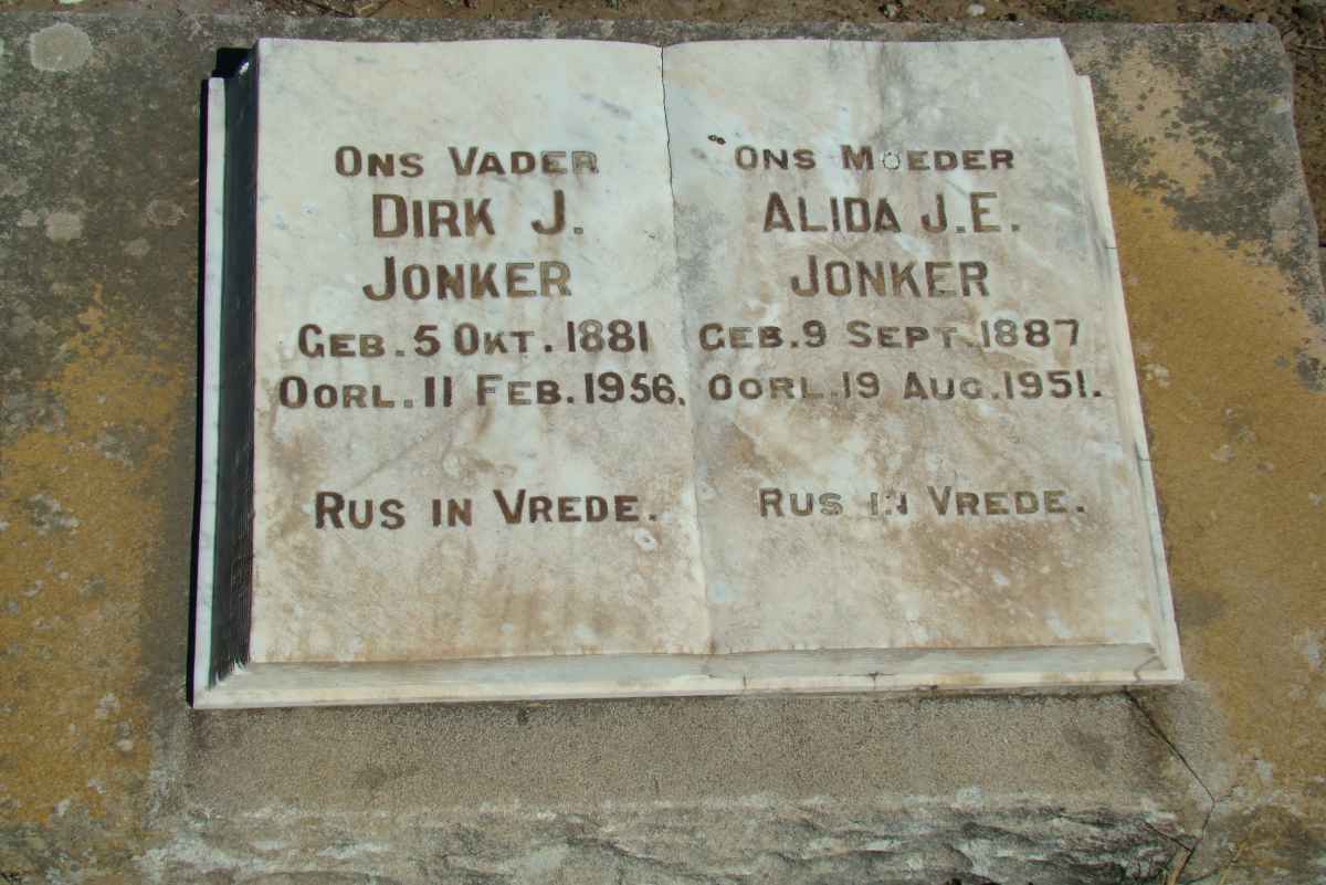 JONKER Dirk J. 1881-1956 &amp; Alida J.E. 1887-1951