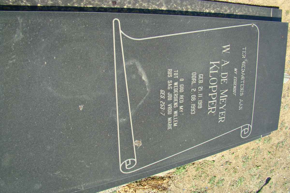 KLOPPER W.A. de Meyer 1919-1993