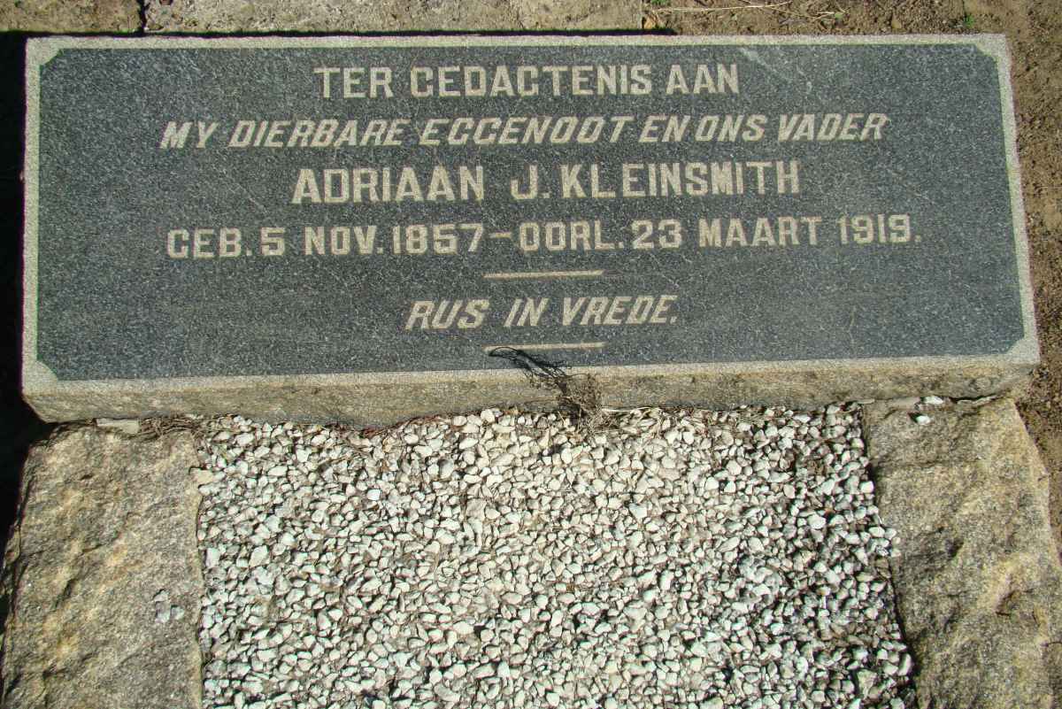 KLEINSMITH Adriaan J. 1857-1919