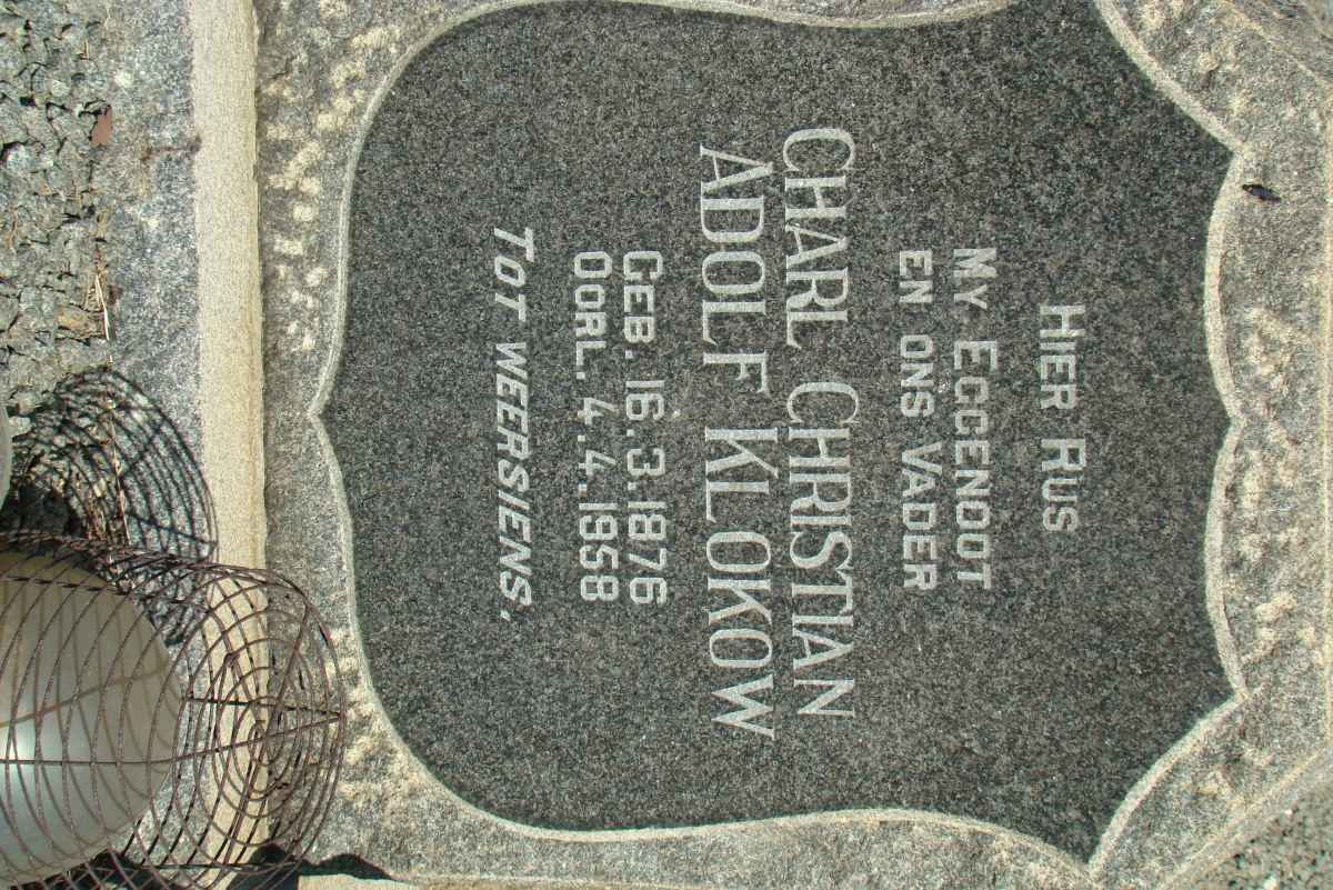 KLOKOW Charl Christian Adolf 1876-1958