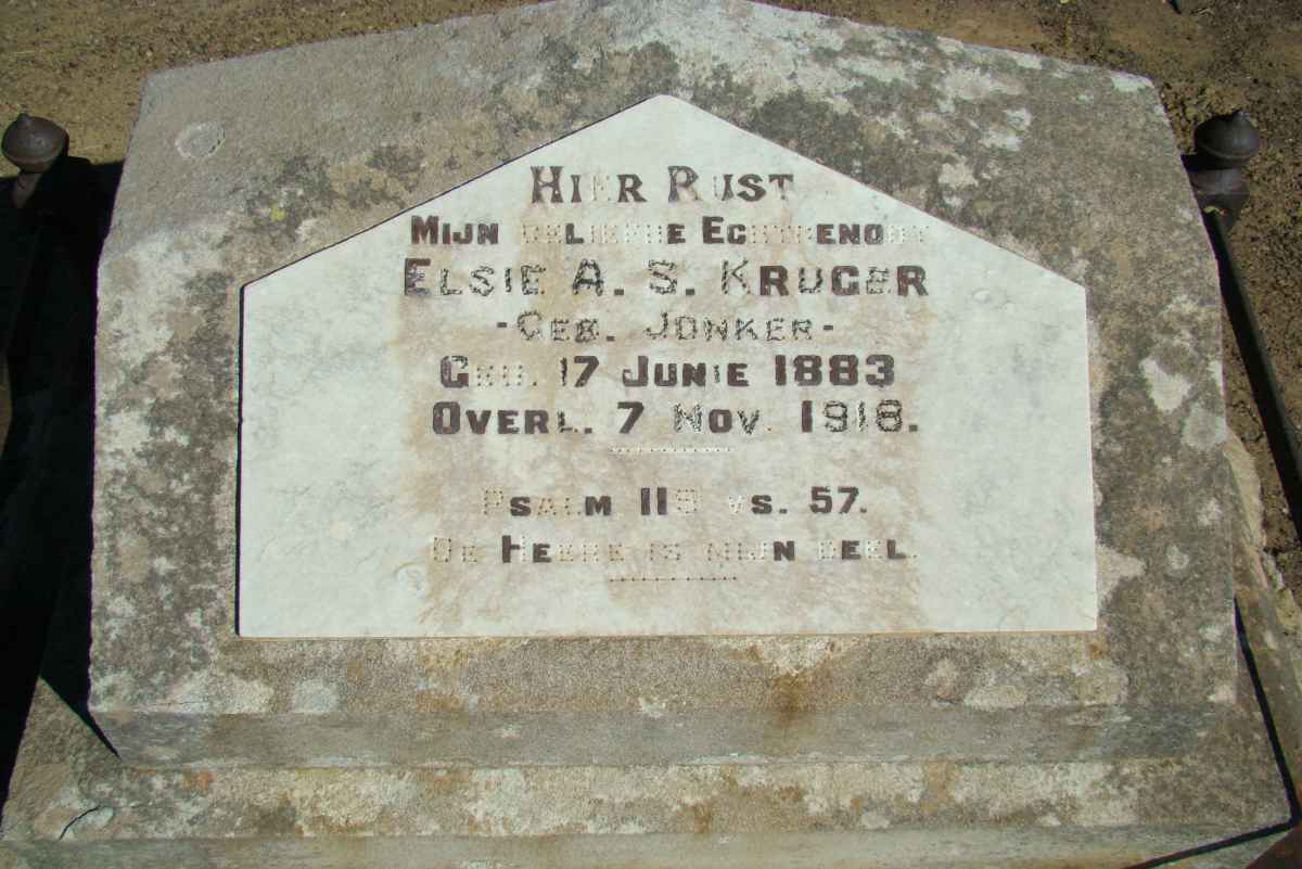 KRUGER Elsie A.S. nee JONKER 1883-1918