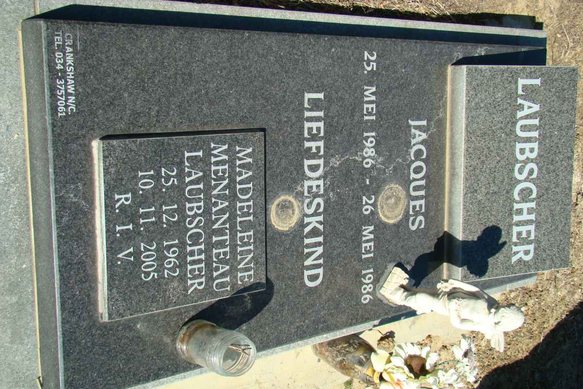 LAUBSCHER Madelein Menantau 1962-2005 :: LAUBSCHER Jacques 1986-1986