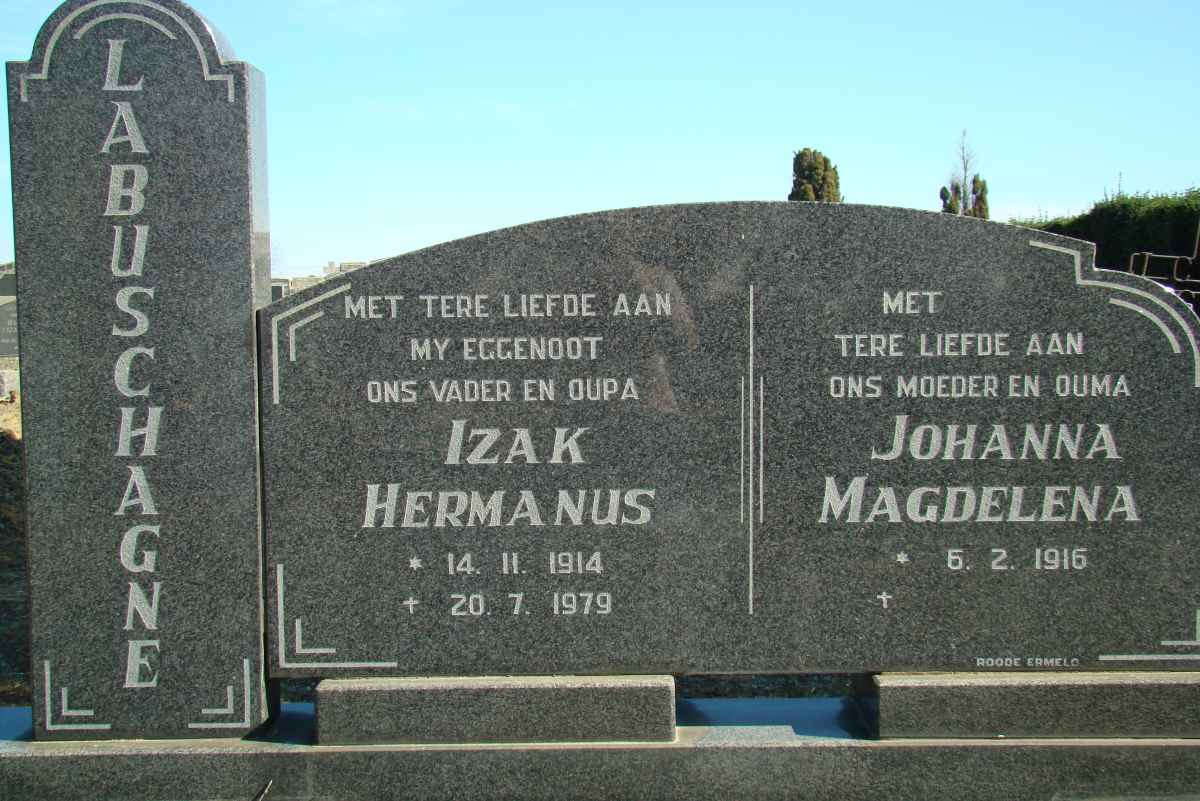 LABUSCHAGNE Izak Hermanus 1914-1979 &amp; Johanna Magdalena 1916-