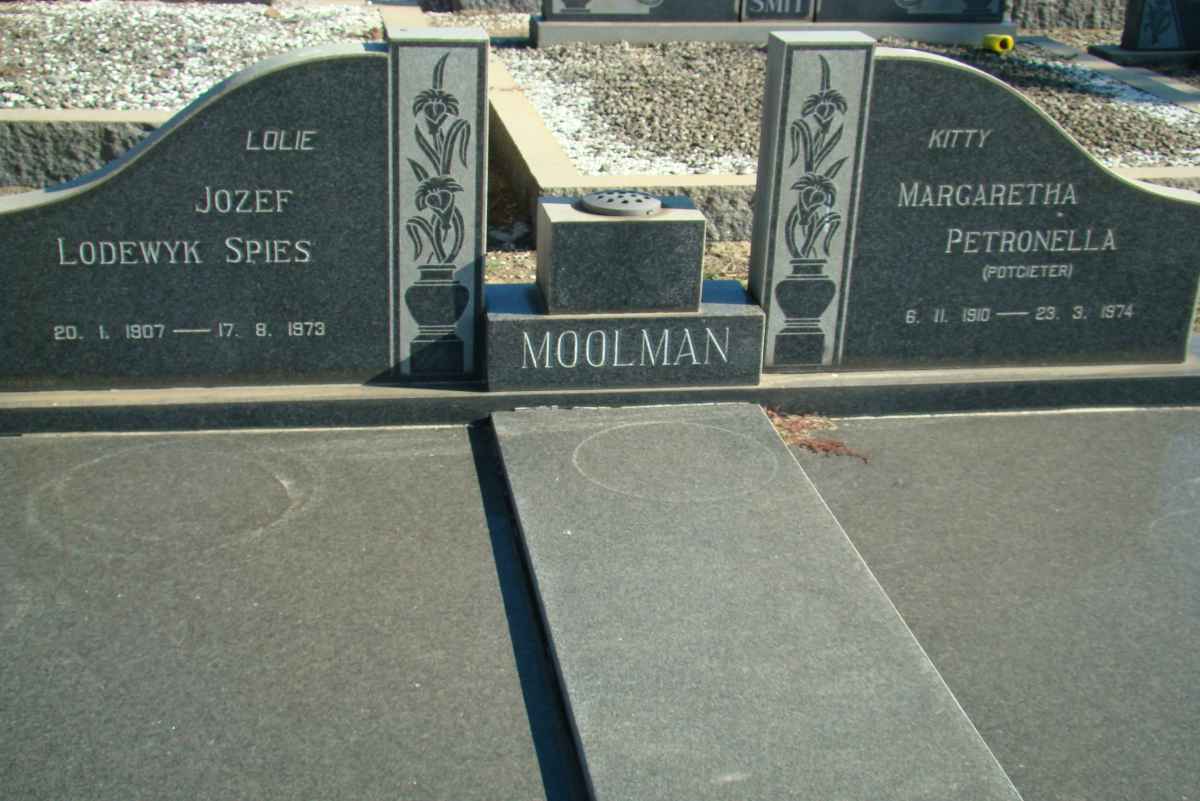 MOOLMAN Jozef Lodewyk Spies 1907-1973 &amp; Margaretha Petronella POTGIETER 1910-1974