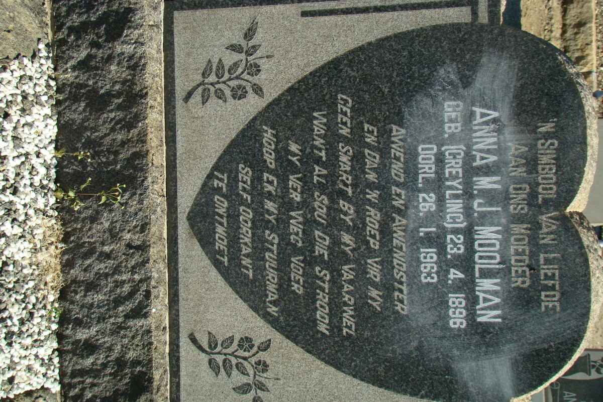 MOOLMAN Anna M.J. nee GREYLING 1896-1963