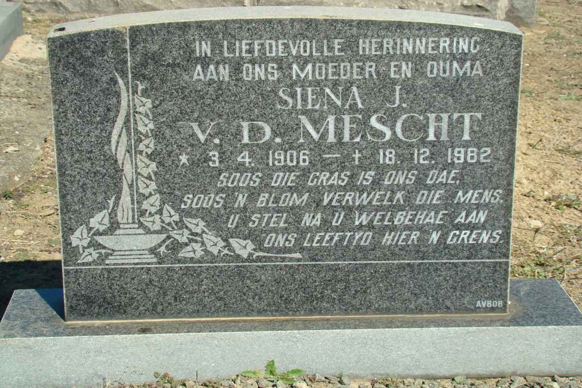 MESCHT Siena J., v.d. 1906-1982