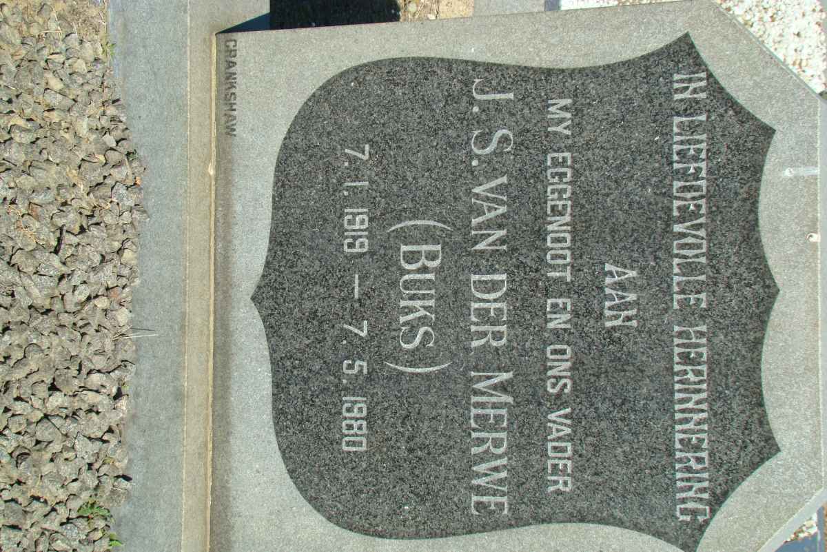 MERWE J.S., van der 1919-1980