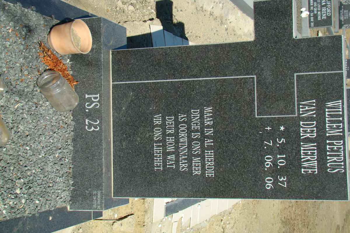 MERWE Willem Petrus, van der 1937-2006
