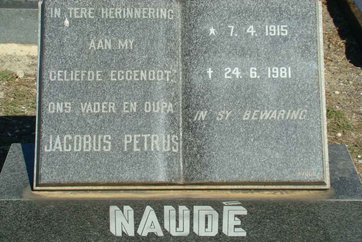 NAUDE Jacobus Petrus 1915-1981
