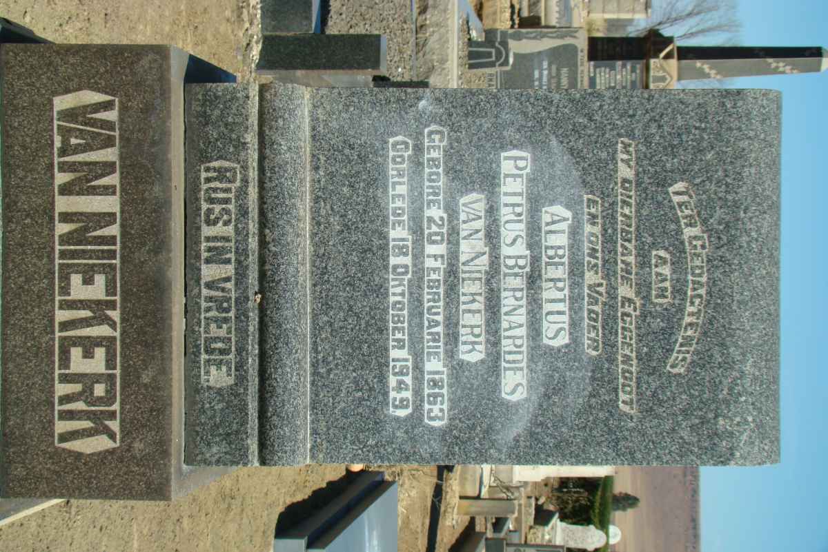 NIEKERK Albertus Petrus Bernardes, van 1863-1949
