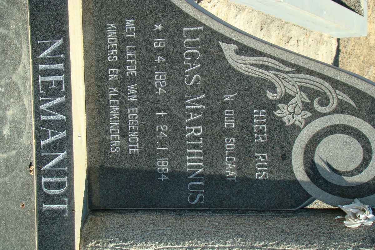 NIEMANDT Lucas Mathinus 1924-1984