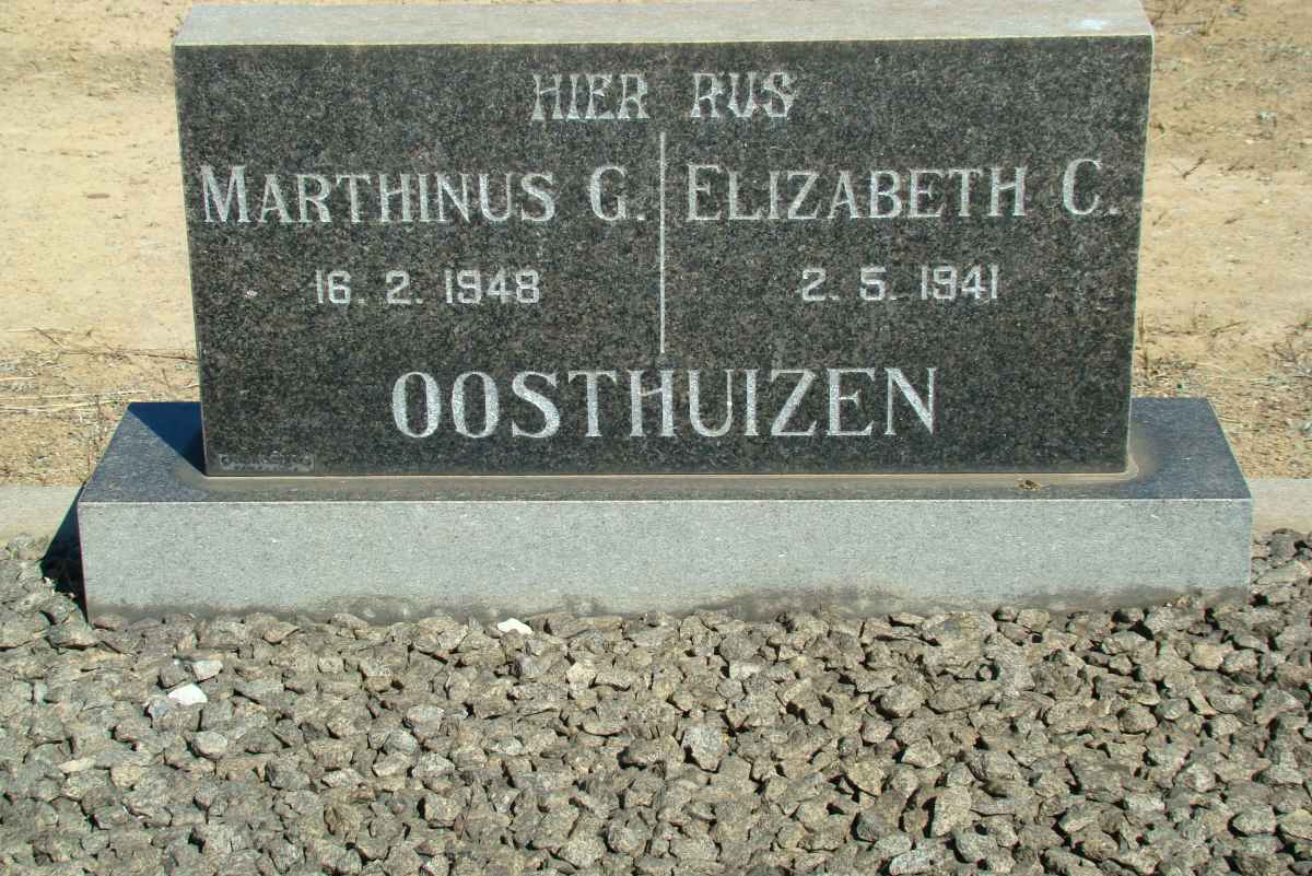 OOSTHUIZEN Marthinus G. -1948 &amp; Elizabeth -1941