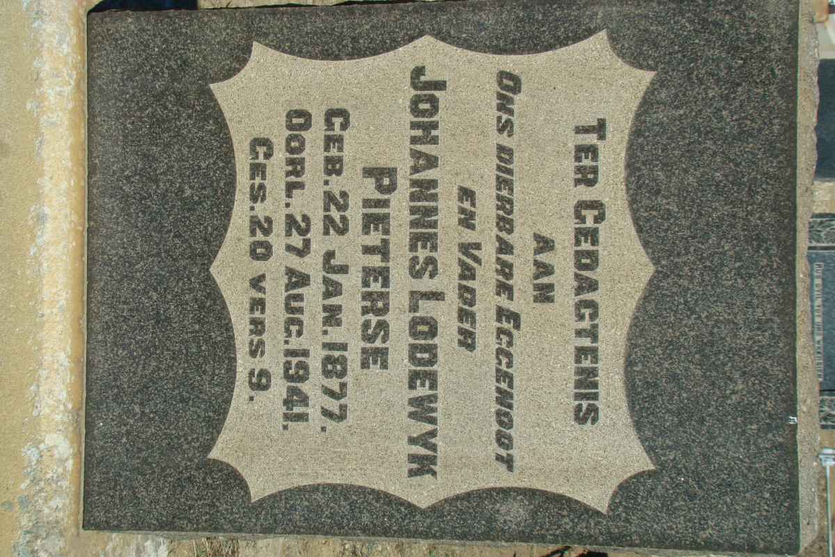 PIETERSE Johannes Lodewyk 1877-1941