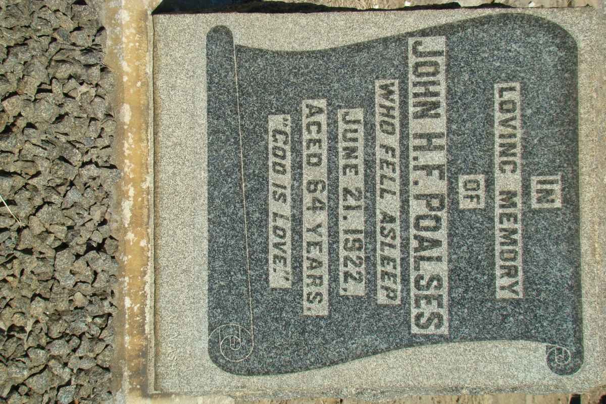 POALSES Johan H.F. -1922 