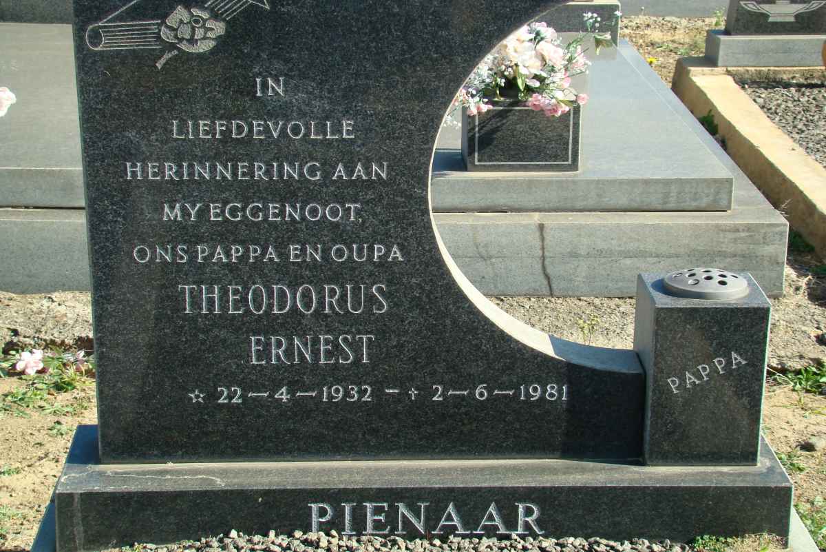 PIENAAR Theodorus Ernest 1932-1981