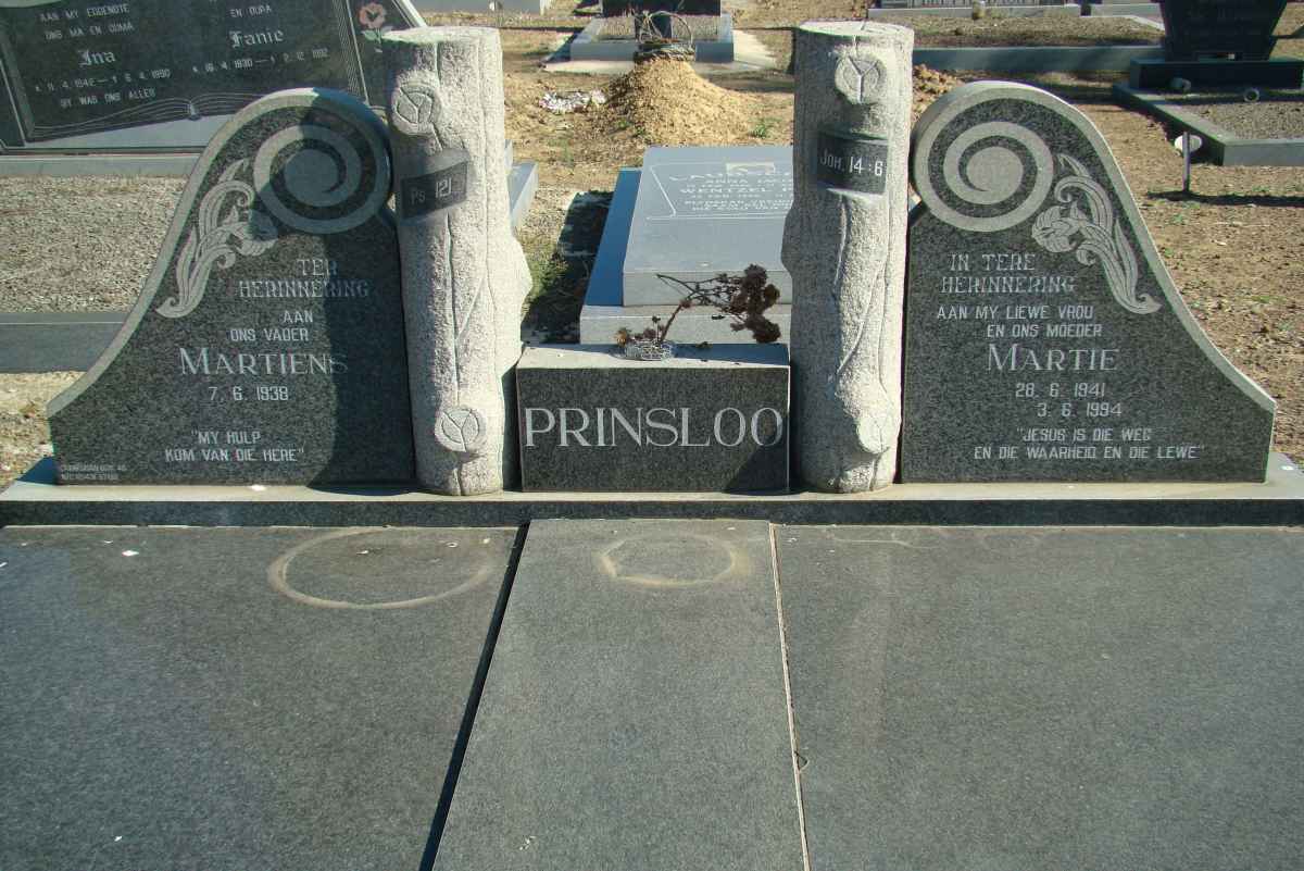 PRINSLOO Martiens 1938- &amp; Martie 1941-1994