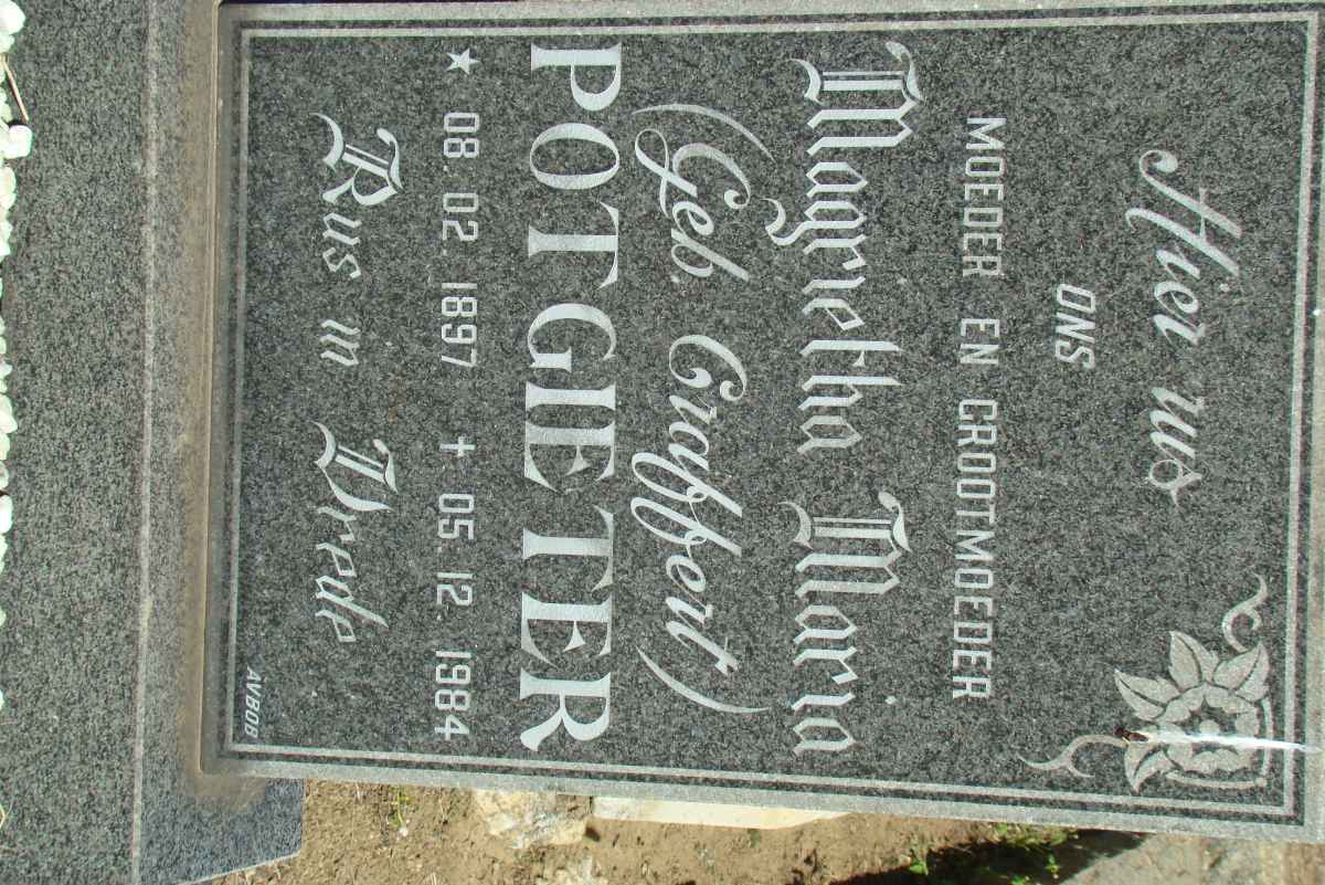 POTGIETER Magrietha Maria nee CRAFFERT 1897-1984
